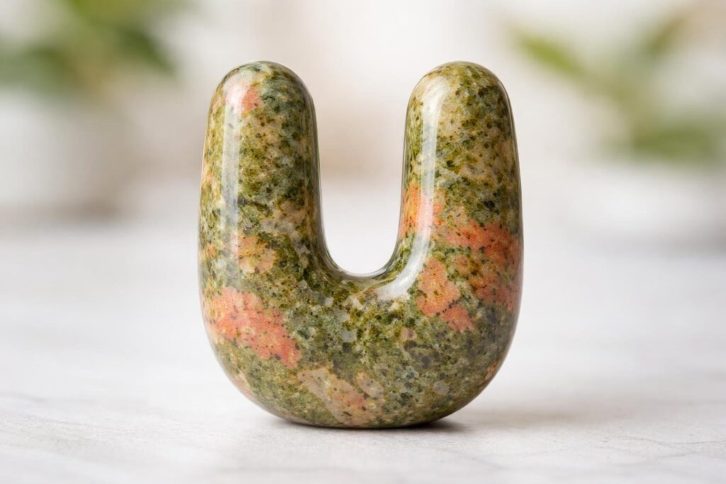 Objeto único começando com a letra U em fundo limpo e desfocado.